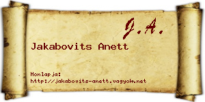 Jakabovits Anett névjegykártya