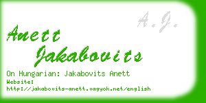 anett jakabovits business card